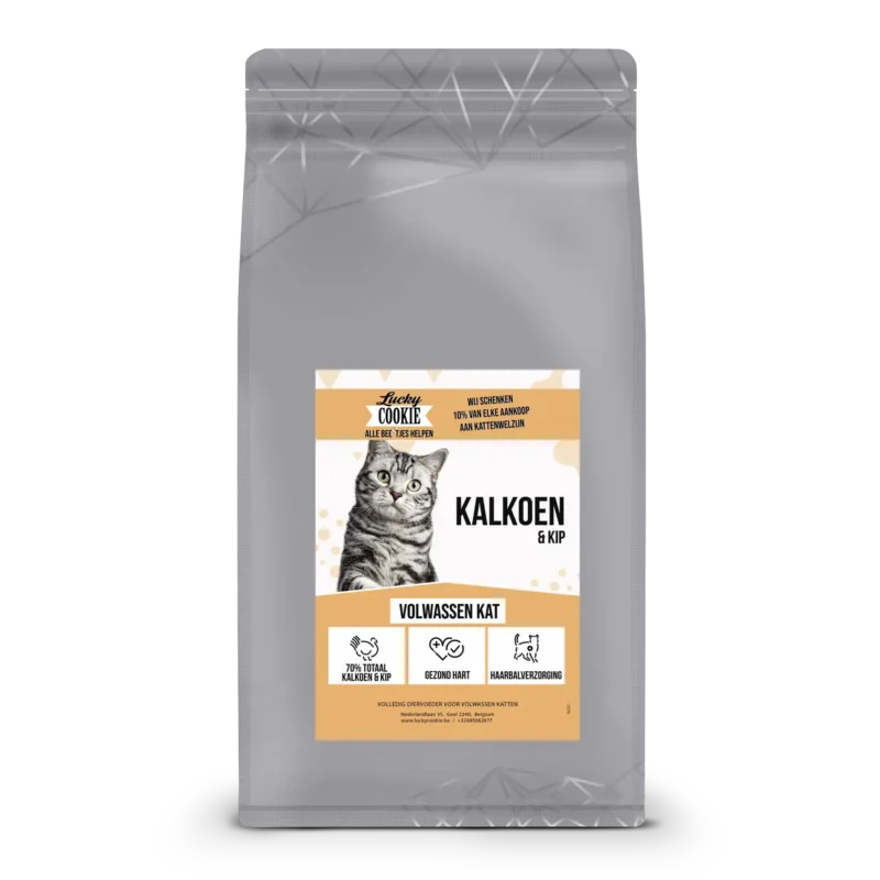 Kattenvoer kalkoen kip volwassen kat