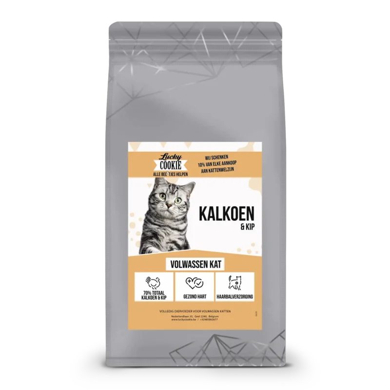 Kattenvoer kalkoen kip volwassen kat zak 5kg