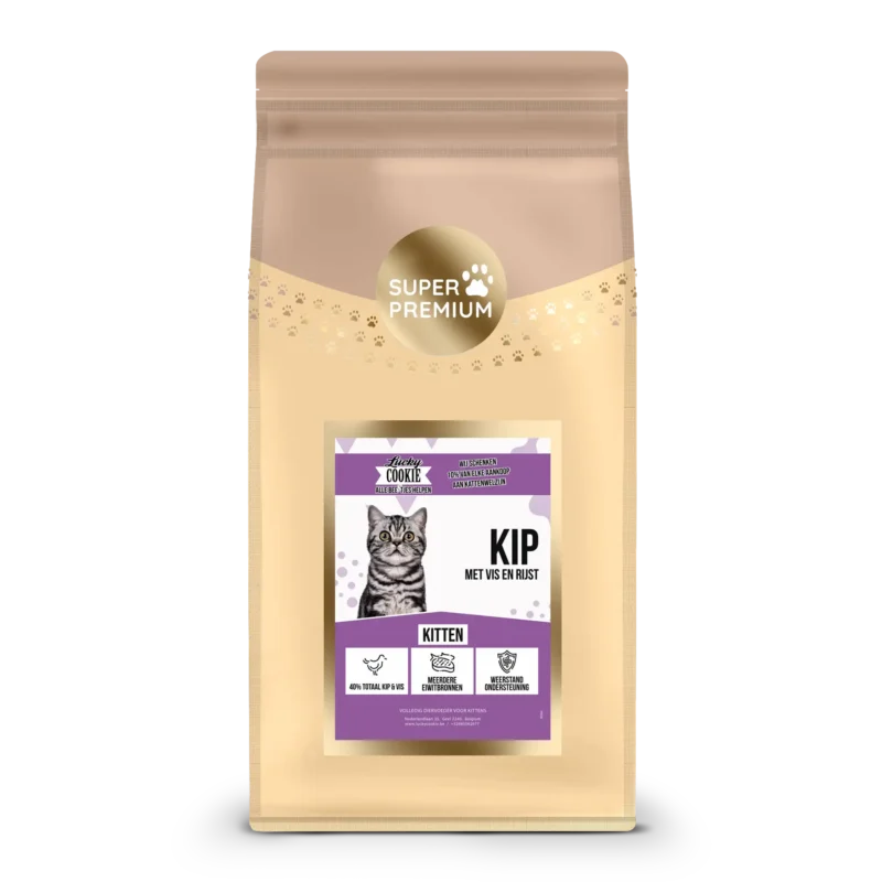 Kattenvoer voor kittens met kip vis en rijst zak 2kg