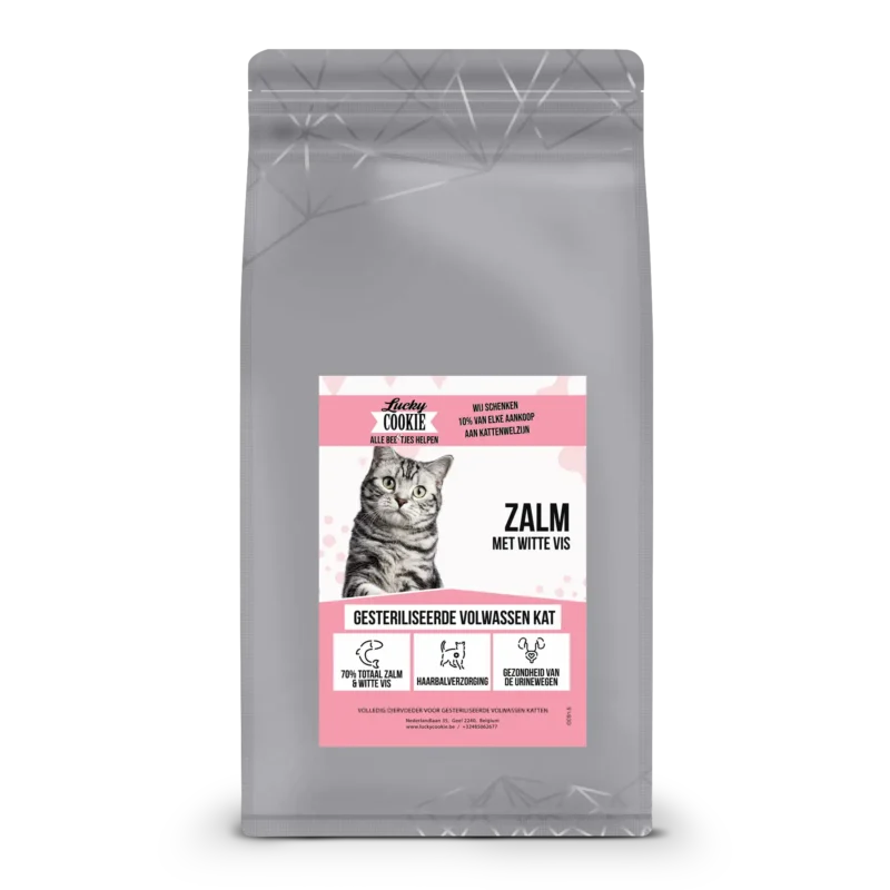 Kattenvoer zalm witte vis gesteriliseerde volwassen kat