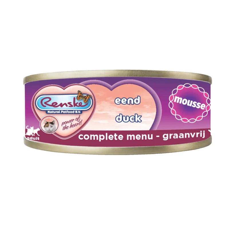 renske-kattenvoer-eend-mousse-75g Renske natvoer voor katten met eend mousse blikje 70g