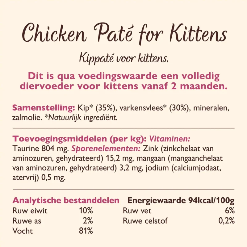 Lily's Kitchen chicken paté voor kittens