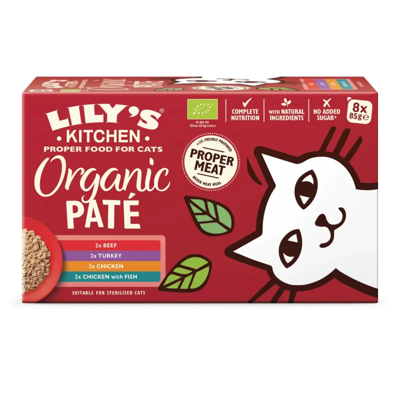 Lily's Kitchen Organic Paté Tray Multipack | Biologisch Natvoer voor Katten | 8x85g